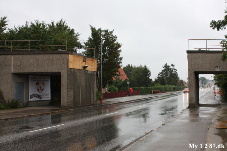 Regnvejr i Slagelse. Slagelse-Næstved krydser Korsørvej, 14. august 2011